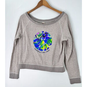 Coastal Classics Grand Wailea Maui Hawaii Pullover Sweatshirt Gray Womens Medium